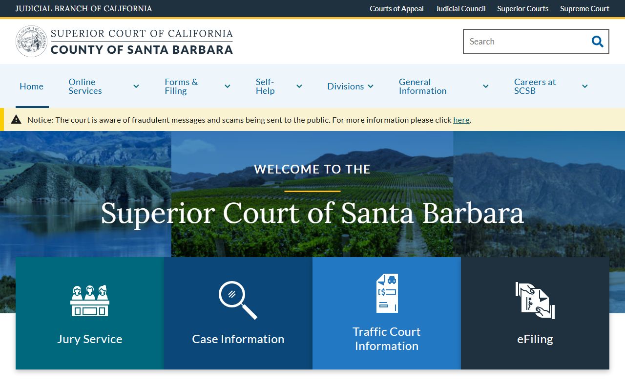 Santa Barbara County Court Superior Court of California home page