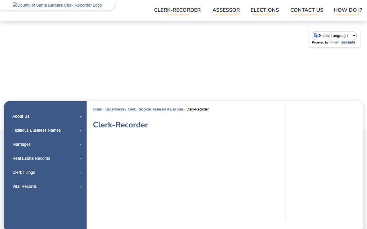 Santa Barbara County Clerk-Recorder official page