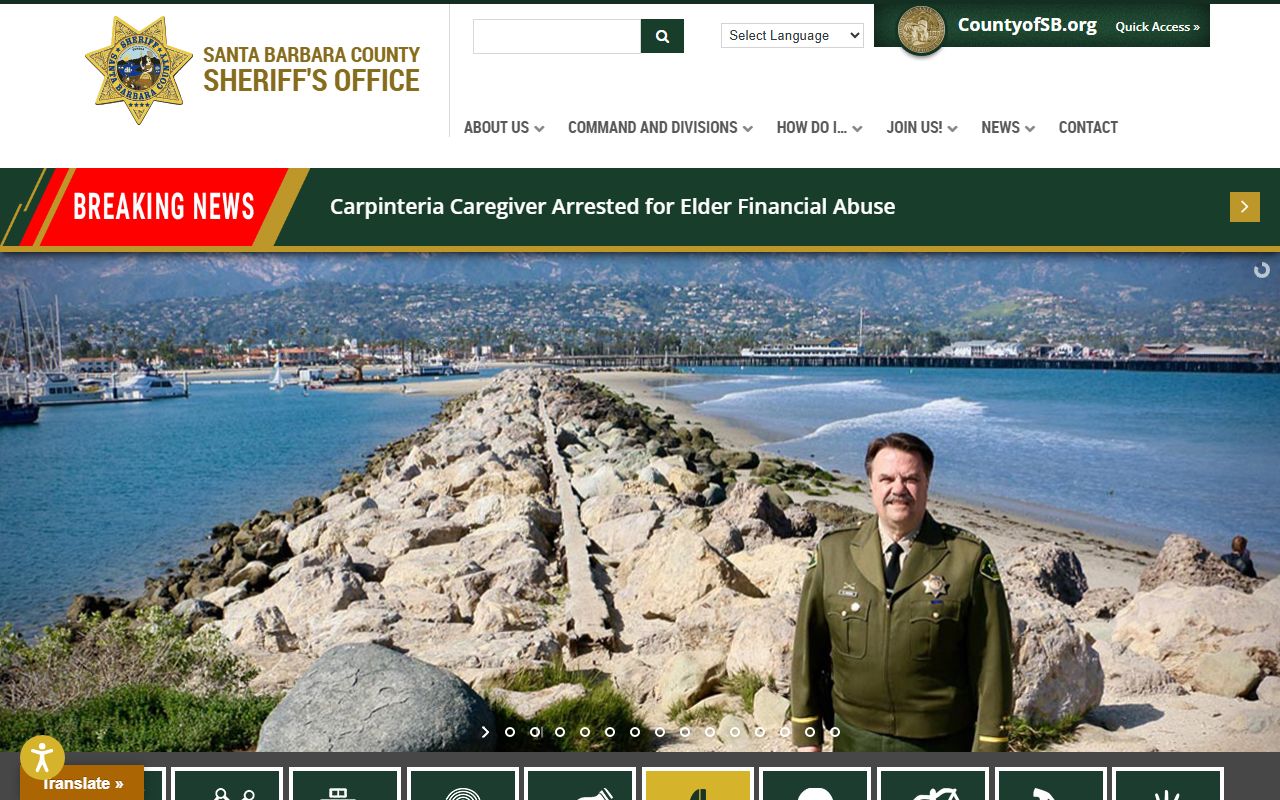 Santa Barbara County Sheriff's Office home page