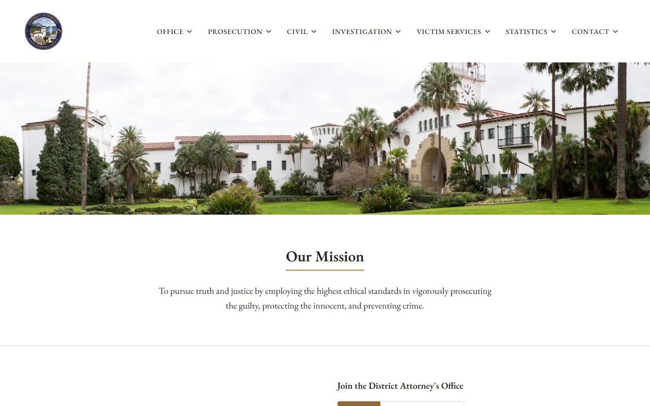 Santa Barbara County District Attorney page